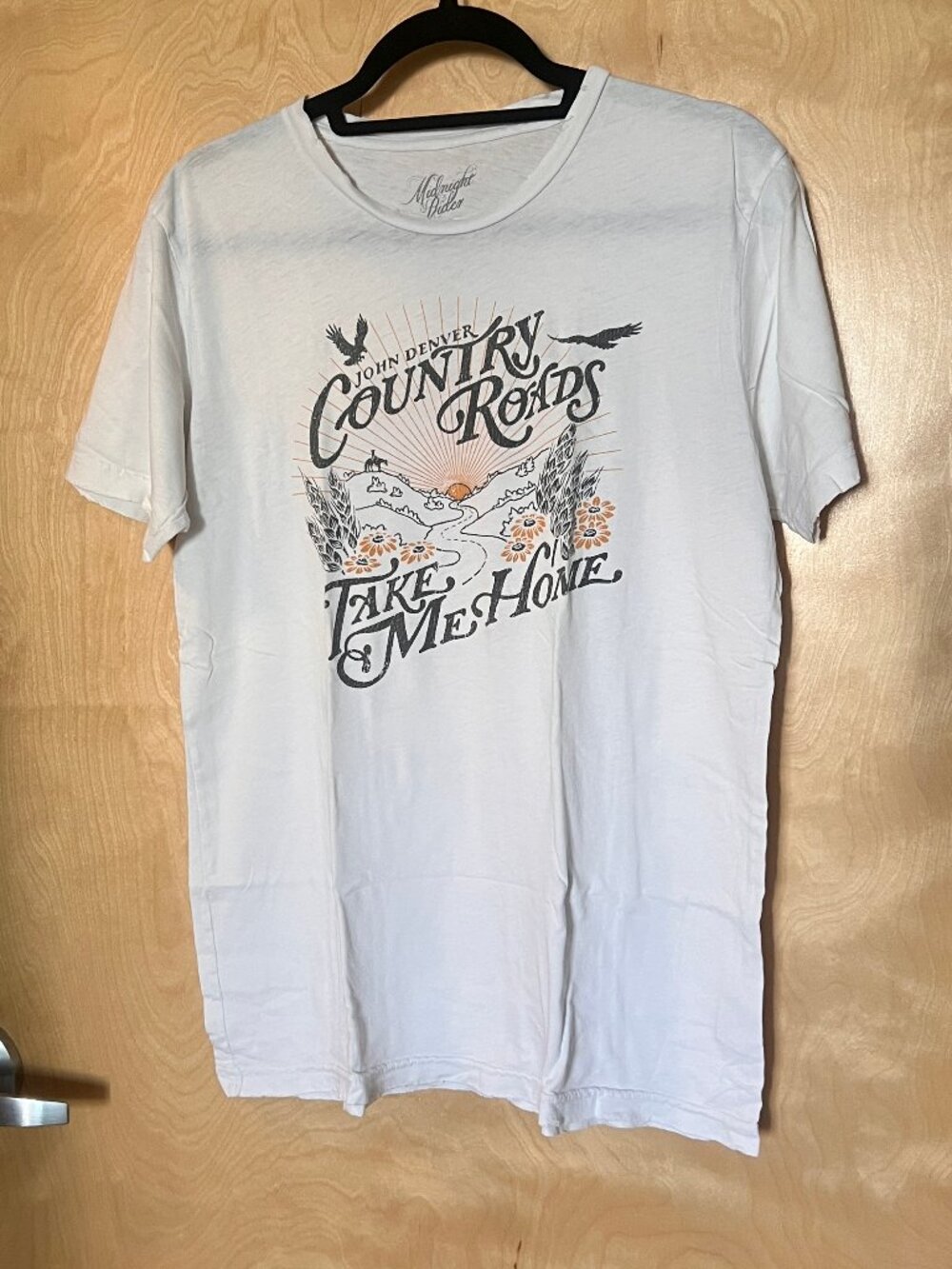 White graphic tee, size medium